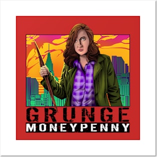 Grunge Moneypenny - Black Posters and Art